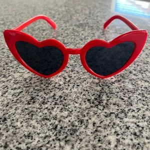 Red Heart Shaped Glasses